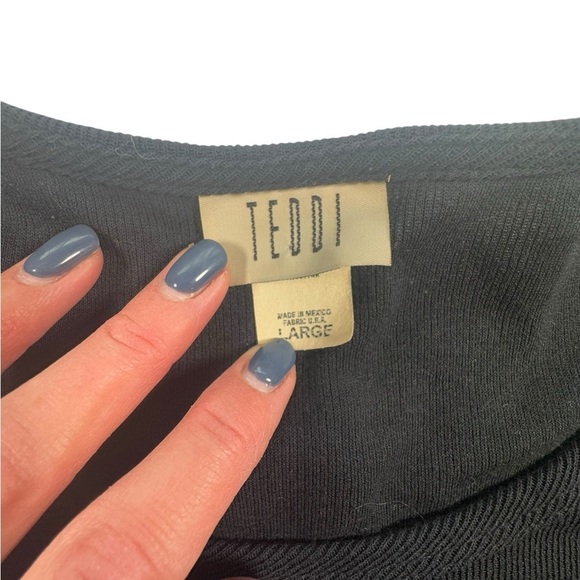 Vintage Teddi Women’s Cardigan with Built In Cami Embroidered Large Black 0074 - Picture 4 of 9